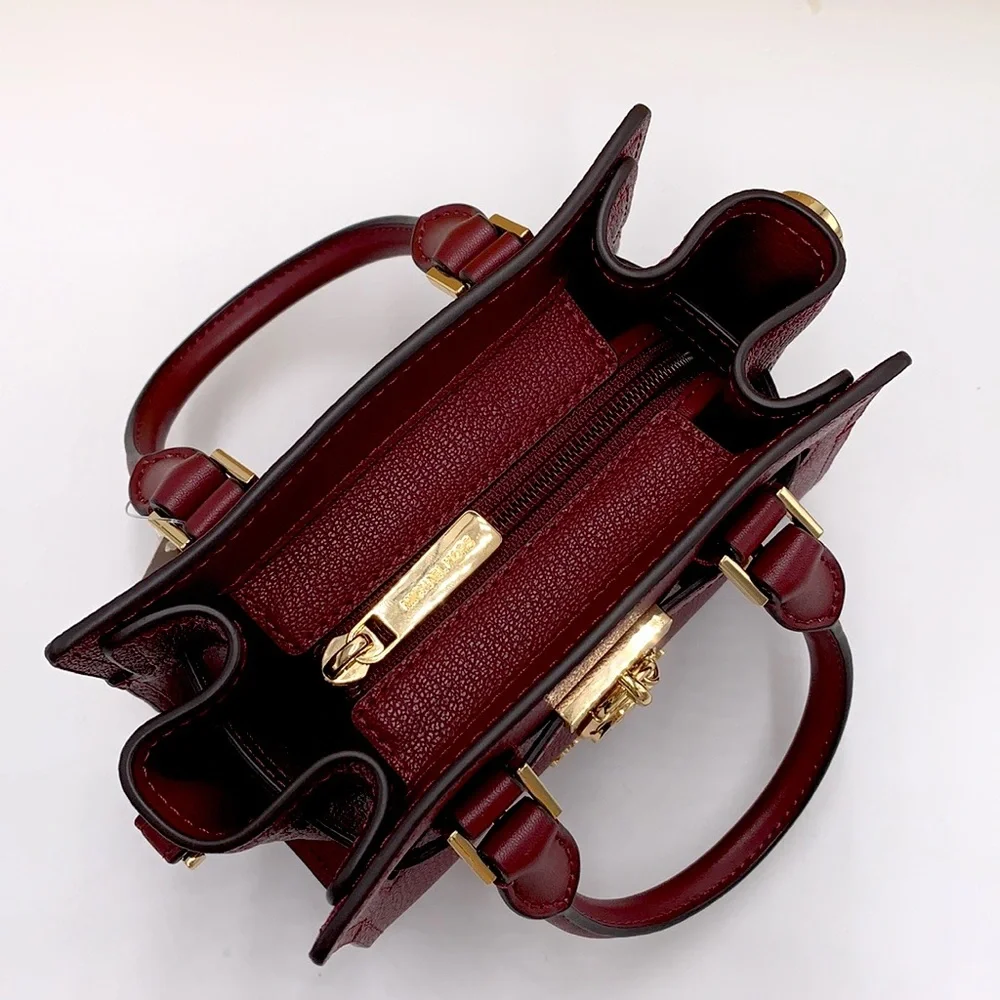 MICHAEL KORS HAMILTON XSMALL SATCHEL CROSSBODY DARK CHERRY COLOR - Picture 12 of 16